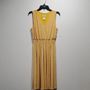 Enfocus Studio Yellow Polka Dot Midi Dress